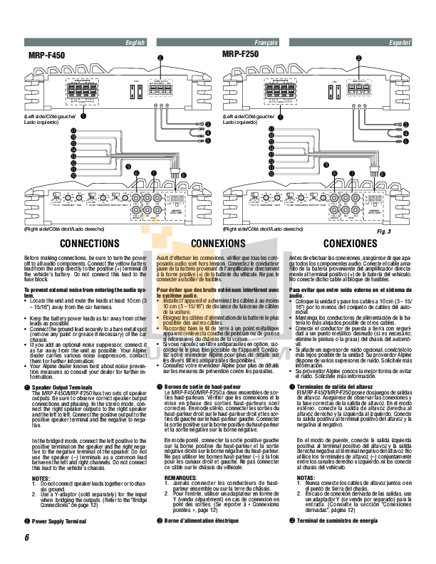 PDF manual for Alpine Car Amplifier MRP-F250